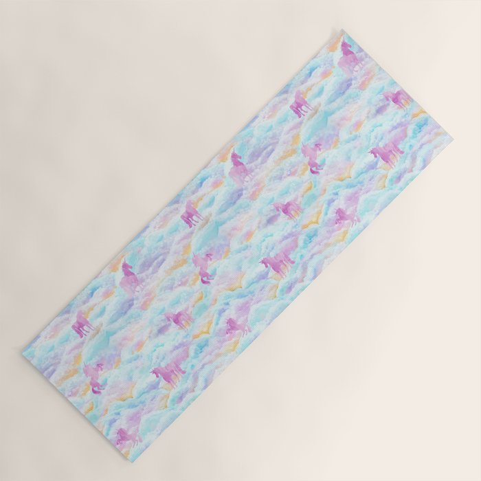 Unicorns Hiding in Clouds Yoga Mat Gallery Image 1