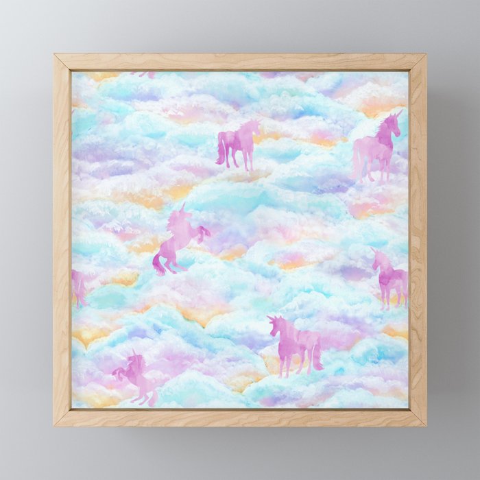 Unicorns Hiding in Clouds Mini Art Print Gallery Image 1