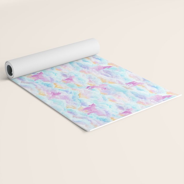 Unicorns Hiding in Clouds Yoga Mat Gallery Image 2