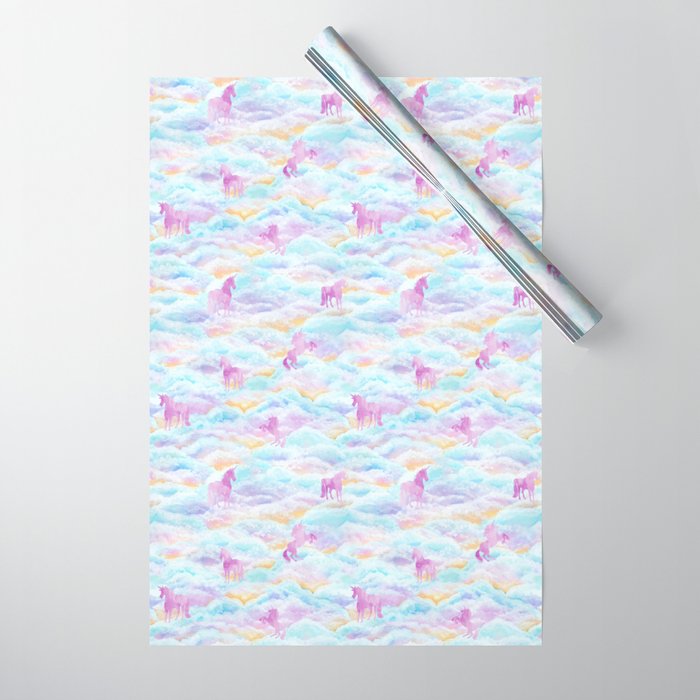 Unicorns Hiding in Clouds Wrapping Paper Gallery Image 1