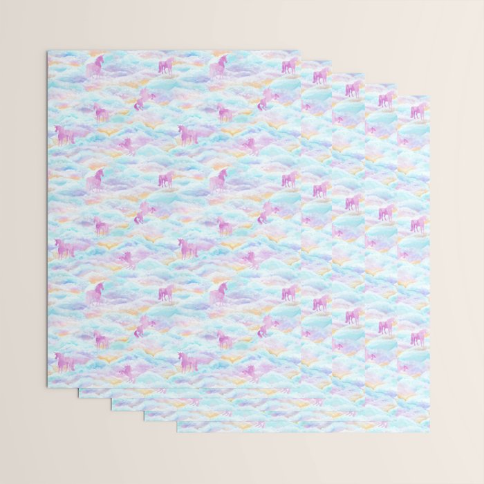Unicorns Hiding in Clouds Wrapping Paper Gallery Image 3