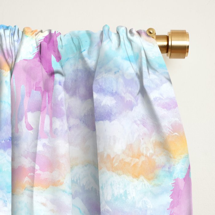 Unicorns Hiding in Clouds Window Curtain Gallery Image 2