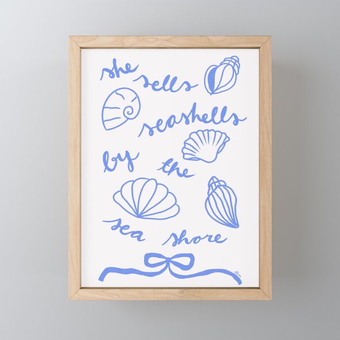 She Sells Sea Shells - Coastal Art Mini Art Print Gallery Image 1