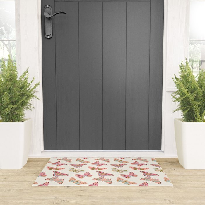 Vintage Butterflies - pattern Welcome Mat Gallery Image 3