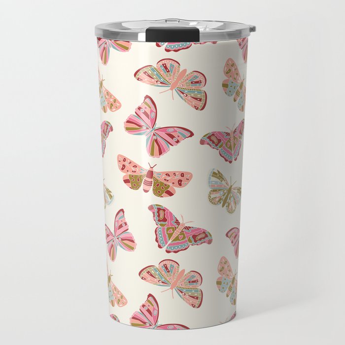 Vintage Butterflies - pattern Travel Mug Gallery Image 1