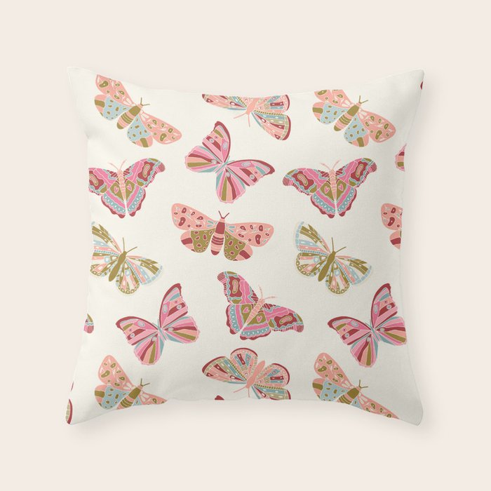 Vintage Butterflies - pattern Throw Pillow Gallery Image 6