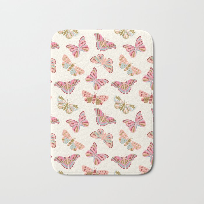 Vintage Butterflies - pattern Bath Mat Gallery Image 1