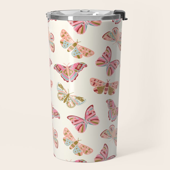 Vintage Butterflies - pattern Travel Mug Gallery Image 2