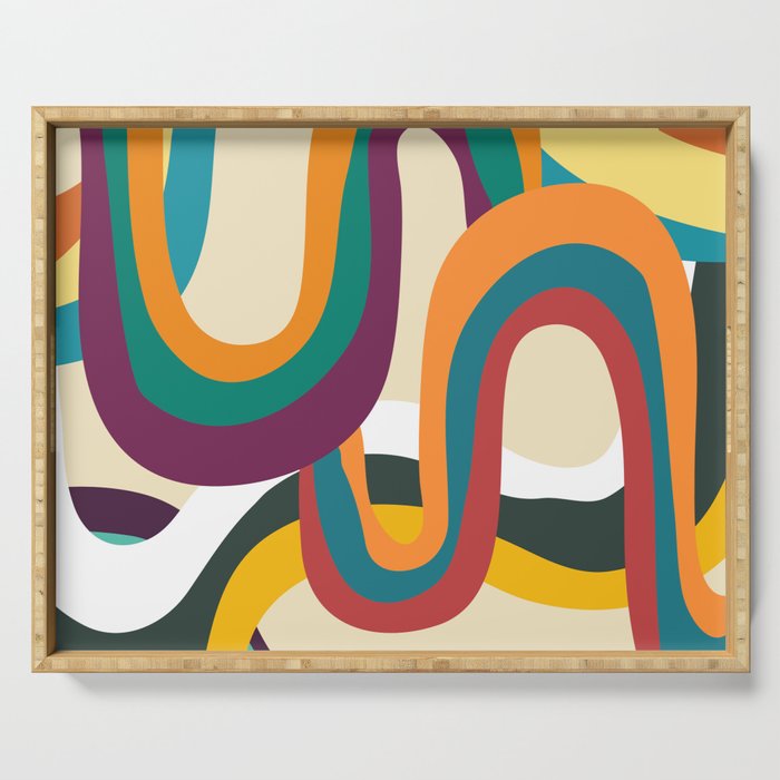 Groovy rainbow of doom Serving Tray Gallery Image 1