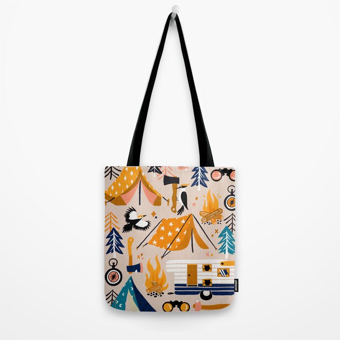 Camping Kit - Orange & Blue Tote Bag Gallery Image 2