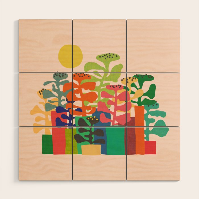 Plants market Wood Wall Art Gallery Image 1
