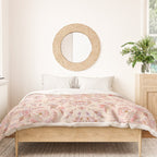 Antique Pastel Peach Tabriz Persian Duvet Cover Gallery Image 3