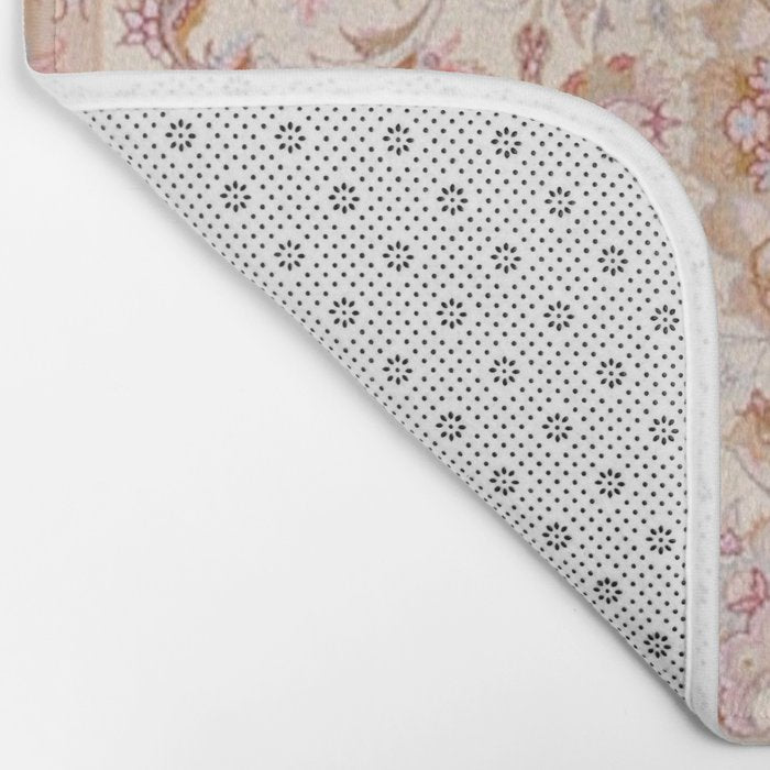 Antique Pastel Peach Tabriz Persian Bath Mat Gallery Image 2