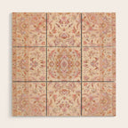 Antique Pastel Peach Tabriz Persian Wood Wall Art Gallery Image 1