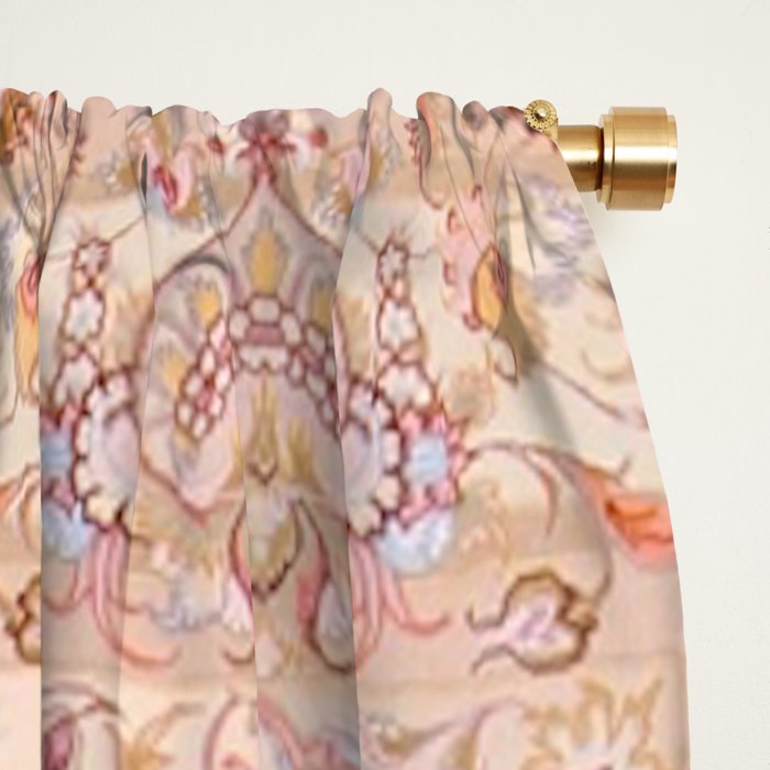 Antique Pastel Peach Tabriz Persian Window Curtain Gallery Image 2