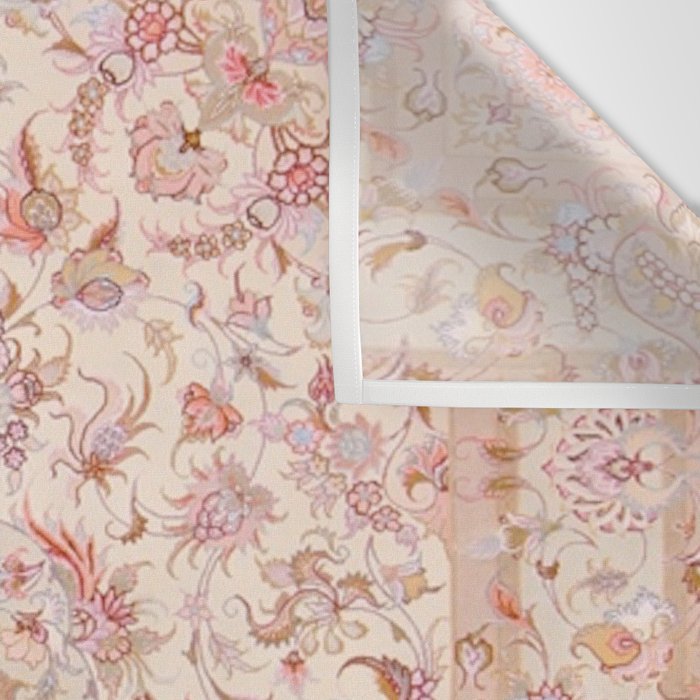 Antique Pastel Peach Tabriz Persian Wall Tapestry Gallery Image 3