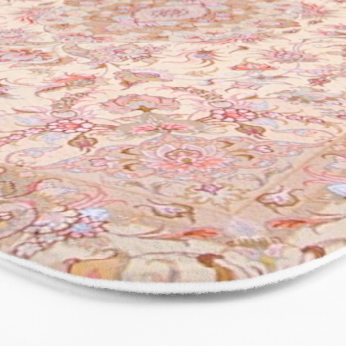 Antique Pastel Peach Tabriz Persian Bath Mat Gallery Image 3