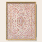 Antique Pastel Peach Tabriz Persian Serving Tray Gallery Image 1