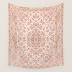 Antique Pastel Peach Tabriz Persian Wall Tapestry Gallery Image 4