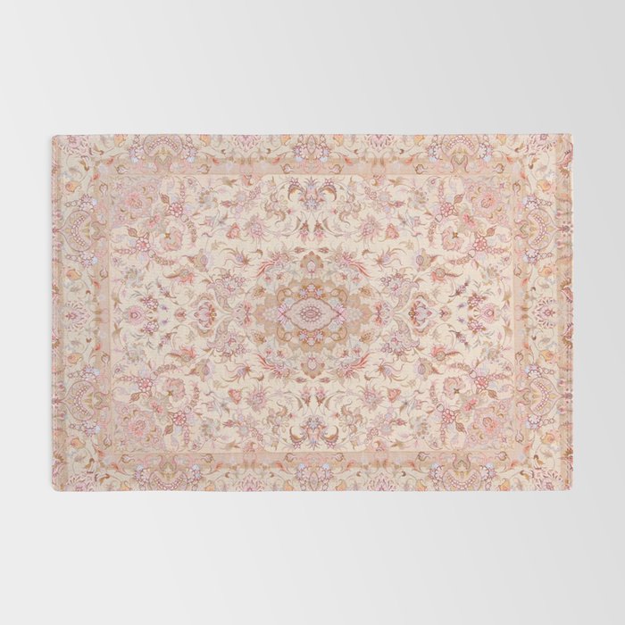 Antique Pastel Peach Tabriz Persian Rug Gallery Image 2