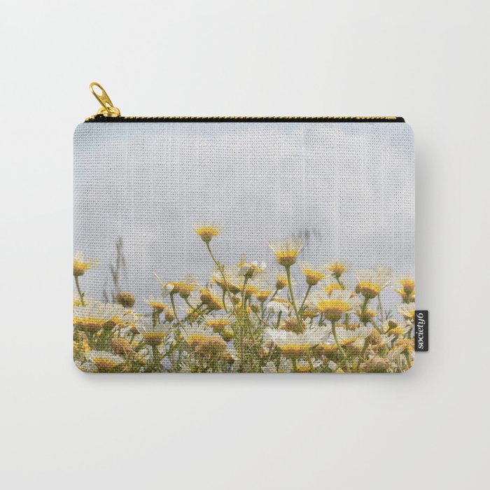 Garden of Daisy Flowers | Nature Photography in Portugal Art Print | Floral Summer Photo Carry All Pouch Gallery Image 1