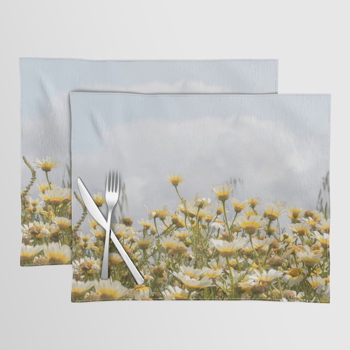 Garden of Daisy Flowers | Nature Photography in Portugal Art Print | Floral Summer Photo Placemat Gallery Image 1