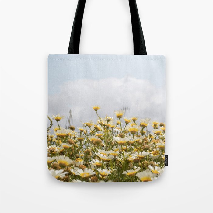 Garden of Daisy Flowers | Nature Photography in Portugal Art Print | Floral Summer Photo Tote Bag Gallery Image 1