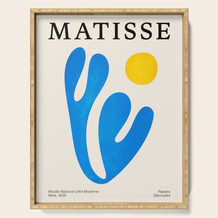 Blue Leaf & Sun: Matisse Paper Cutouts I Serving Tray Gallery Image 1