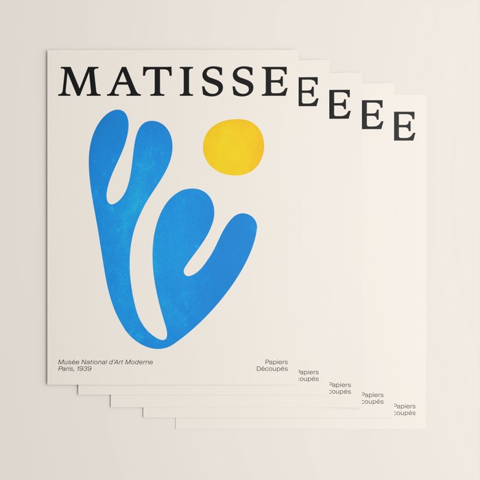 Blue Leaf & Sun: Matisse Paper Cutouts I Wrapping Paper Gallery Image 3