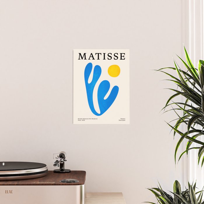 Blue Leaf & Sun: Matisse Paper Cutouts I Poster Gallery Image 2