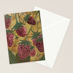 Strawberry Garden in Forest Green Stationery Card Gallery Image 2