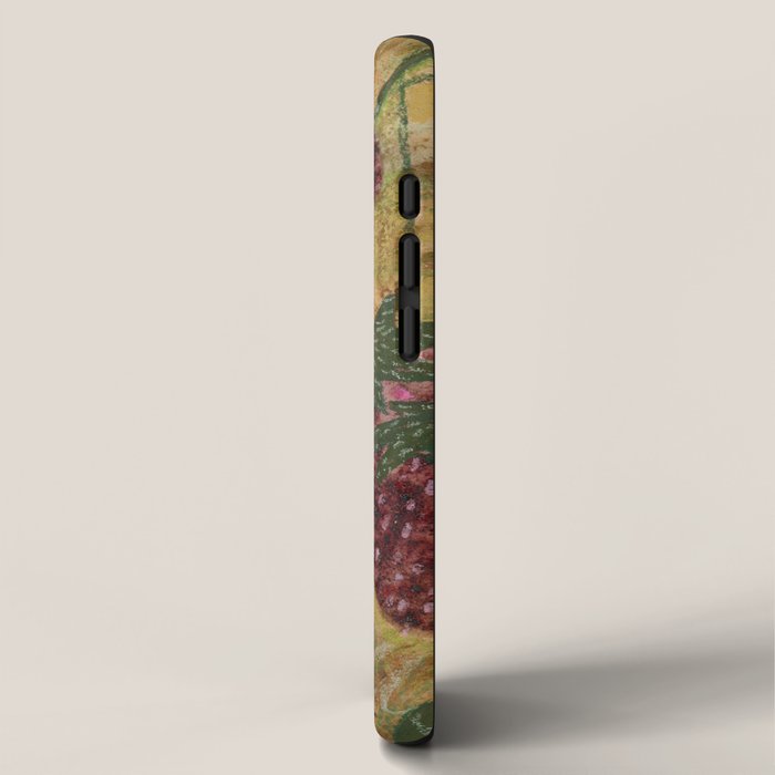 Strawberry Garden in Forest Green iPhone Case Gallery Image 2