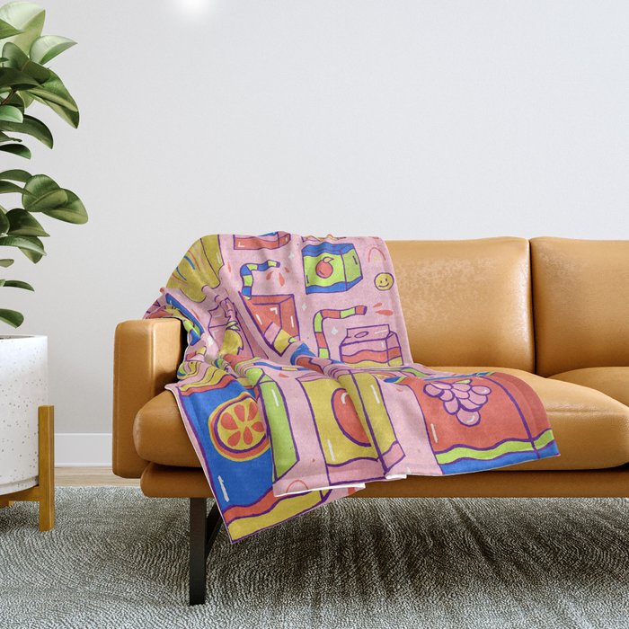 Juice Box Print Throw Blanket Gallery Image 1