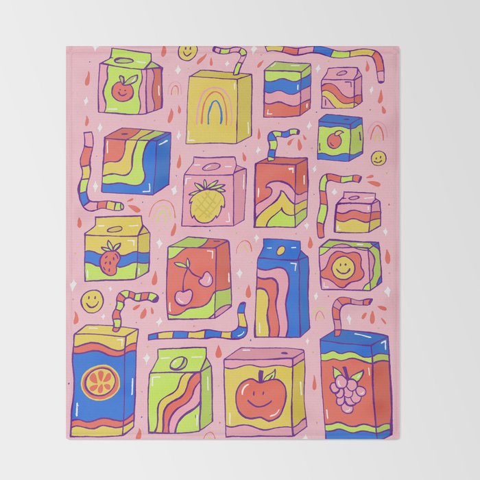 Juice Box Print Throw Blanket Gallery Image 2