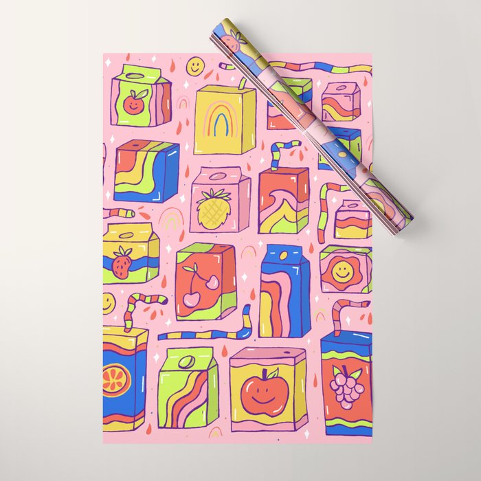 Juice Box Print Wrapping Paper Gallery Image 1