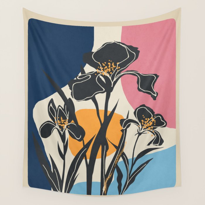 Modern Iris Abstraction Wall Tapestry Gallery Image 1