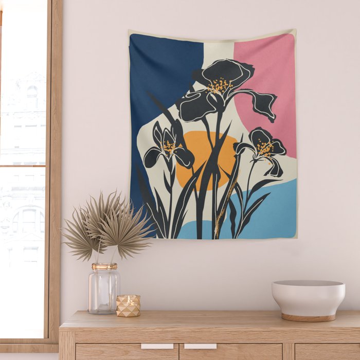 Modern Iris Abstraction Wall Tapestry Gallery Image 2