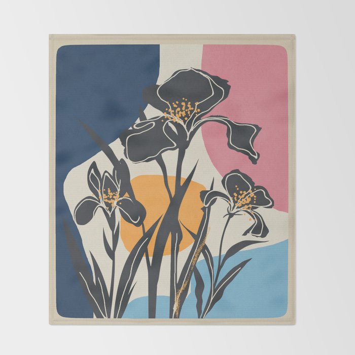 Modern Iris Abstraction Throw Blanket Gallery Image 2