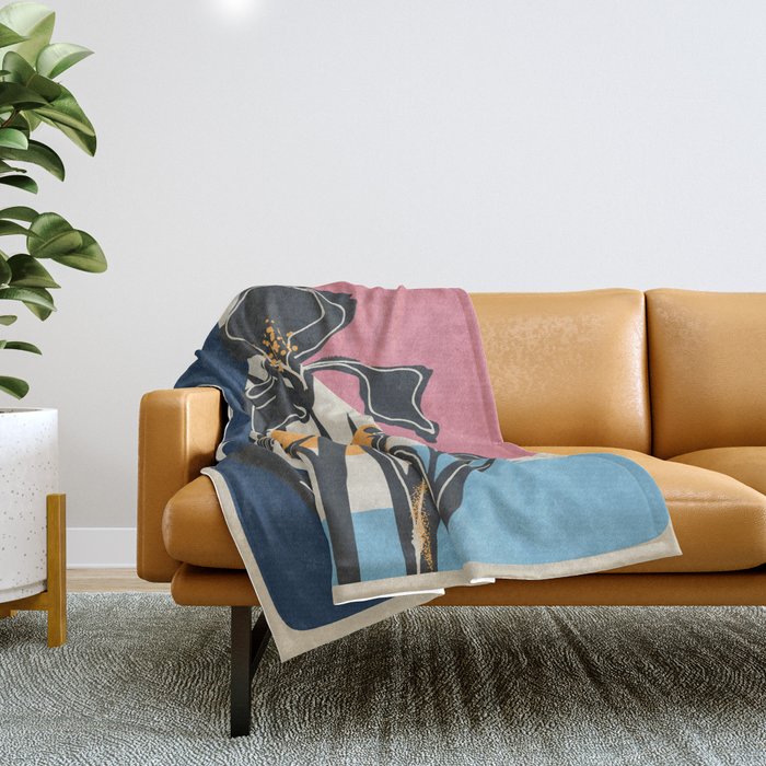 Modern Iris Abstraction Throw Blanket Gallery Image 1