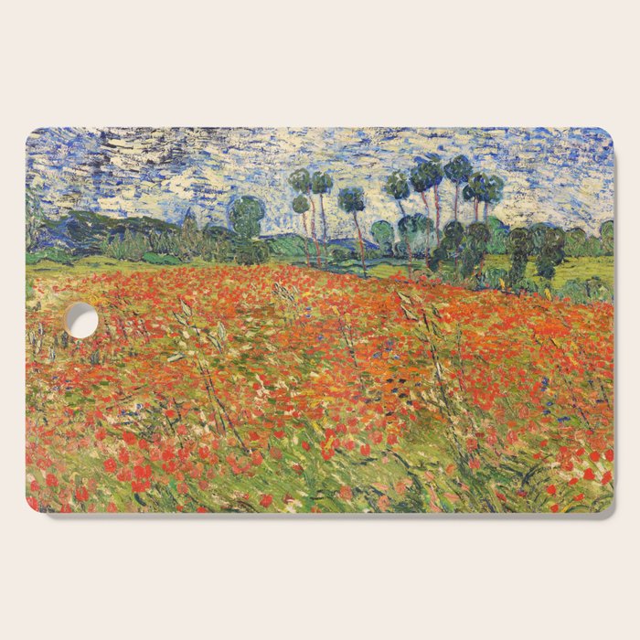 Poppy Field by Vincent van Gogh, 1890 painting Cutting Board Gallery Image 1