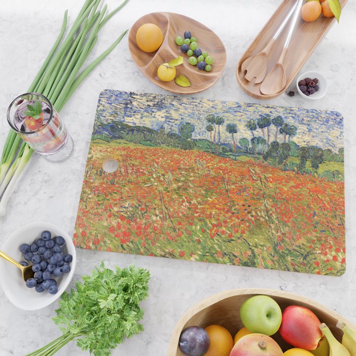 Poppy Field by Vincent van Gogh, 1890 painting Cutting Board Gallery Image 2