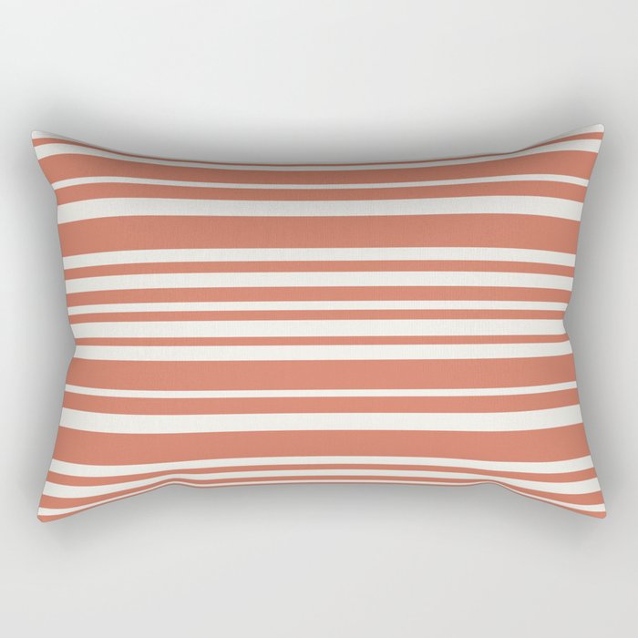 Classic Stripes XLVII - Brick Red Rectangular Pillow Gallery Image 2
