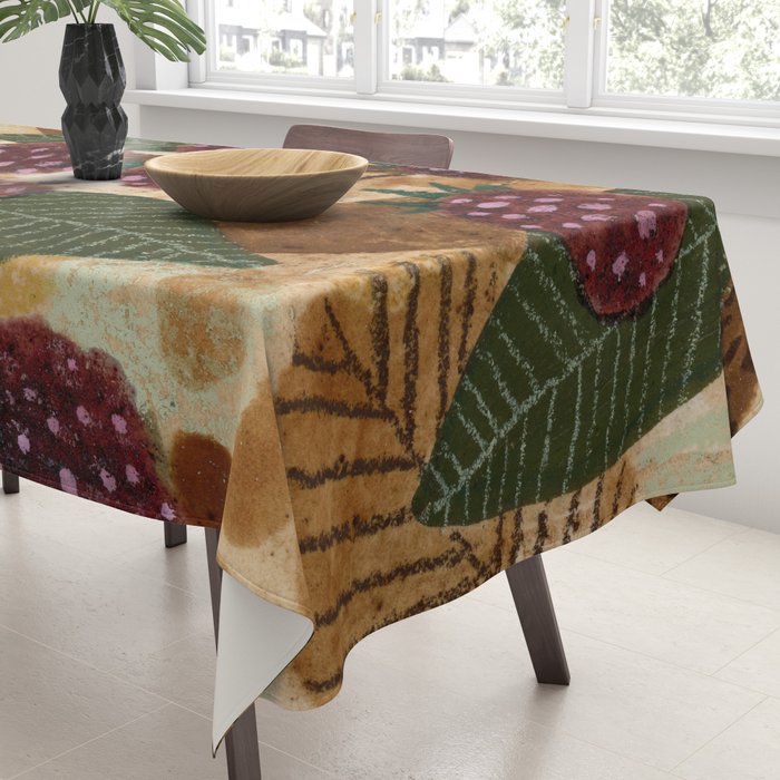 In Season in Red Raspberry and Forest Green Tablecloth Gallery Image 3