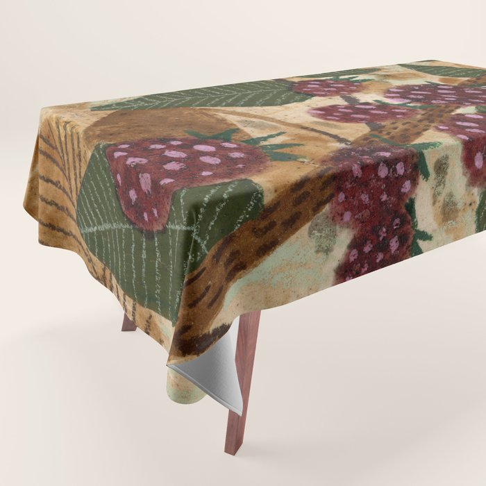 In Season in Red Raspberry and Forest Green Tablecloth Gallery Image 1