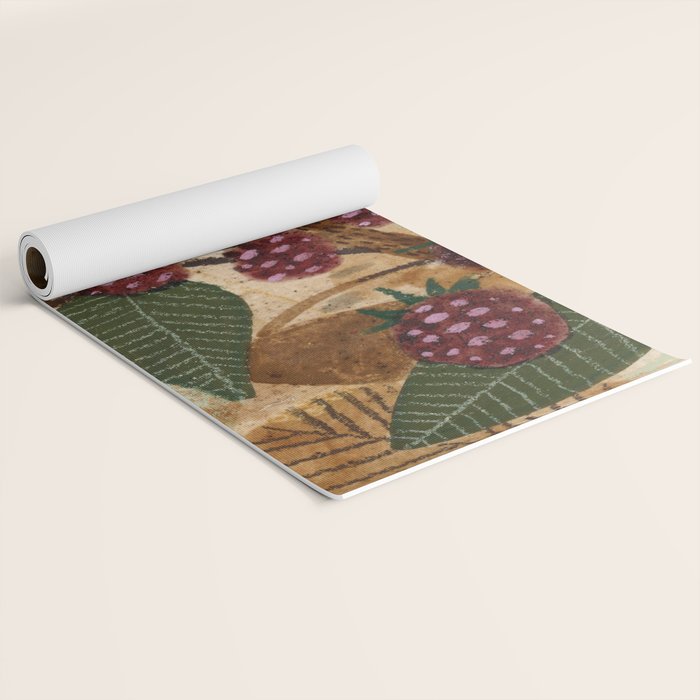 In Season in Red Raspberry and Forest Green Yoga Mat Gallery Image 2