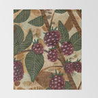 In Season in Red Raspberry and Forest Green Throw Blanket Gallery Image 2