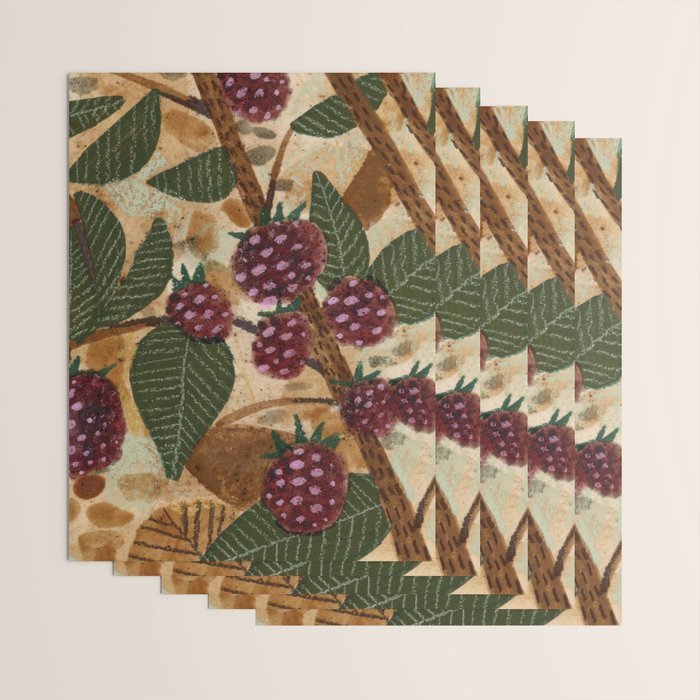 In Season in Red Raspberry and Forest Green Wrapping Paper Gallery Image 3