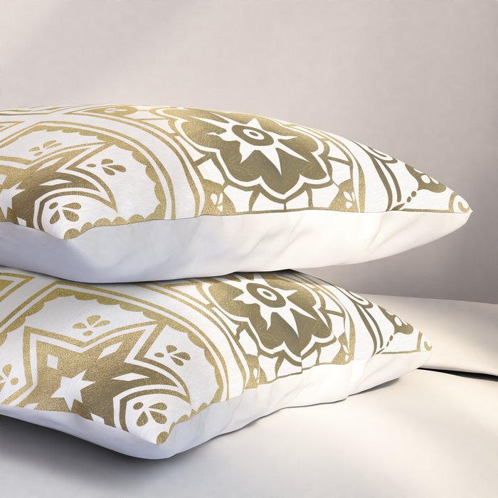 Talavera Mexican Tile - Gold Palette Pillow Sham Gallery Image 3