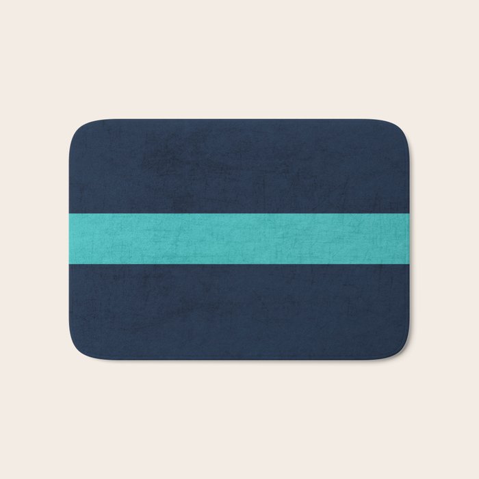 classic - navy and aqua Bath Mat Gallery Image 1