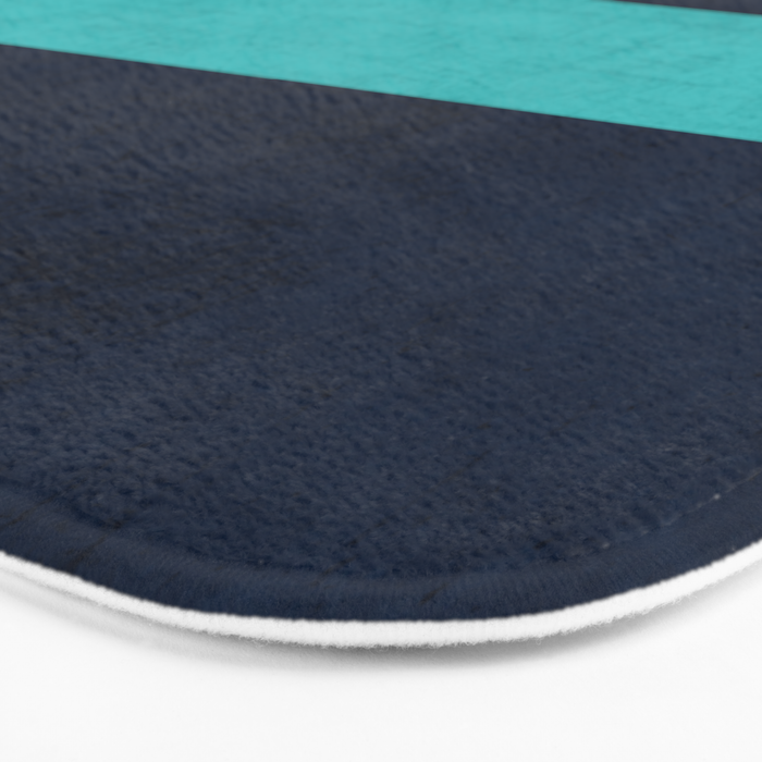 classic - navy and aqua Bath Mat Gallery Image 3
